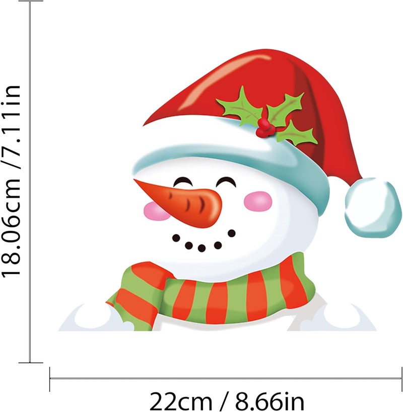 Iprokiu Christmas Toilet Sticker Funny Christmas Santa Claus Snowman Elf Toilet Seat Cover Decoration Waterproof Toilet Seat Lid Decal Bathroom Wall Sticker (Carrot Nose Snowman) - Image 4